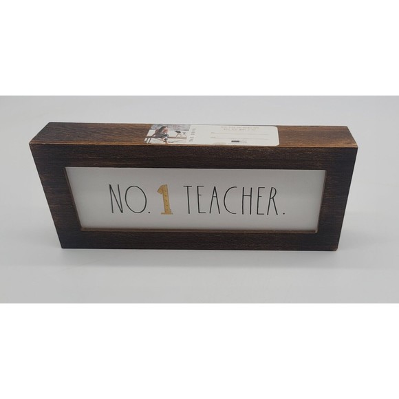 Rae Dunn Wooden Sign For The #1 Teacher Desk Plaque - Picture 3 of 4